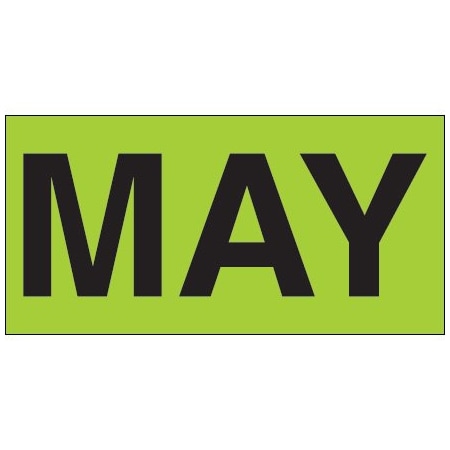 Bsc Preferred 3 x 6'' - ''MAY'' Fluorescent Green Months of the Year Labels BUY00024161
